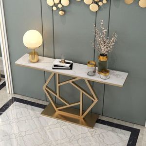 Luxury Decorative <b>Console</b> Stand With Marble Top Durable Metal Craftsmanship For Contemporary Interior Furniture Collection Desig - Product Image 1