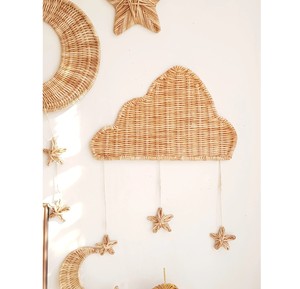 Décoration murale en forme de croissant de lune en rotin naturel pour chambre de bébé minimaliste, artisanat en osier, accent céleste pour enfants. - Product Image 3