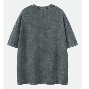 Camiseta Corta Lisa de 300g de Alto Gramaje para Hombre, Estilo Vintage Lavado y Desgastado, Oversize, Novedad 2025 de Alta Calidad - Product Image 2