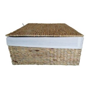 Premium Handwoven Water Hyacinth <b>Box</b> Vietnam with <b>Removable</b> Fabric Liner and Lid Decorative Storage Organizer <b>for</b> Home - Product Image 4