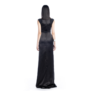 RTS robes de soirée élégantes 100% Polyester Maxi Satin découpe robe de soirée audacieuse vêtements pour femmes robes de soirée de luxe - Product Image 4