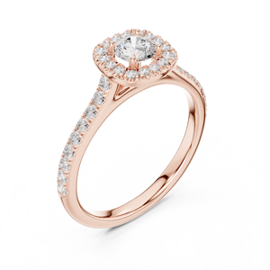 Anillo de compromiso de moissanita con halo, piedra central ovalada y banda engastada para bodas y aniversarios - Product Image 6