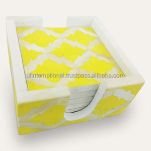 Posavasos con incrustaciones de hueso de vidrio para oficina, posavasos con caja y buen precio, gran oferta - Product Image 6