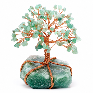 Arbre à Monnaie en Aventurine Verte Authentique Fait Main en Pierres Précieuses pour la Chance, la Prospérité, la Richesse et l'Énergie Positive (Vente en Gros) - Product Image 1