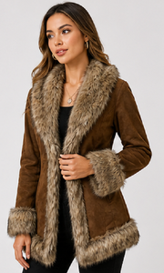 Women's Genuine <b>Leather</b> Fur Coat Winter Luxury Stylish Outerwear Windproof Raw ODM Wholesale - Product Image 4
