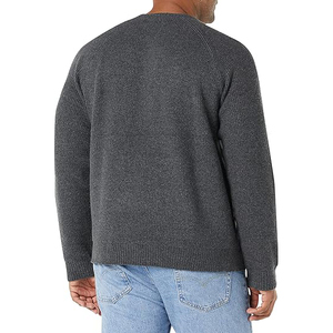 Men's Winter Viscose/Cotton <b>Cable</b> <b>Knit</b> Pullover <b>Sweater</b> Crew Neck Full Sleeve Anti-Pilling Front Logo Solid Color Warm - Product Image 4