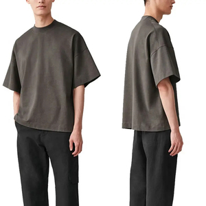 T-shirts oversize en coton 100% pour homme, style streetwear, couleur unie, prix bas, pour l'été. - Product Image 5