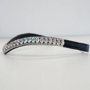 โซ่ประดับคริสตัลออสเตรียแบบ3แถวสีดำและสีน้ำตาลหนังรูปม้าสไตล์อังกฤษ - Product Image 5