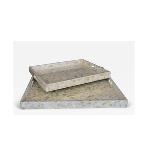 New Pattern Mother of Pearl Tea Coffee Serving Tray Customized Size Wholesale Manufacturer <b>Mop</b> Food Storage Container Tray - Product Image 2