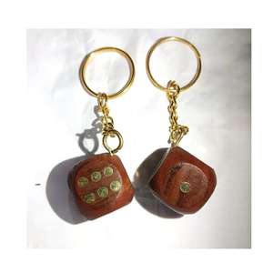 Non-Metal Wooden Dice Keychain Handmade Wooden Keyring for <b>Keys</b> Bags <b>Accessories</b> - Product Image 1