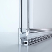 Profilé en T en aluminium à LED avec éclairage latéral, série 6000, pliage, soudage, découpe, revêtement en poudre argentée, longueur personnalisée pour bande LED de porte