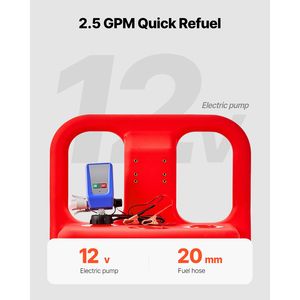 Pompa di Trasferimento Elettrica Portatile da 32 Galloni (120 Litri) 12V DC 2.5 GPM con Tubo di Erogazione da 1.2 m per Carburante e Prodotti Chimici - Attrezzatura per il Trasporto Auto - Product Image 3