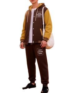 Hooded Cotton Two-Piece Vintage Style Fleece Unisex Tracksuit Stylish Comfortable Sweatshirt Hoodie Sweatpants Set Custom Logo - Product Image 3