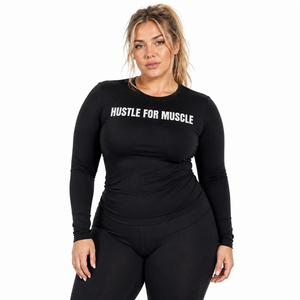 <b>Women's</b> Plus Size Slim Fit T Shirt Yoga Wear Long Sleeve Tee <b>Women's</b> Printed Body Shaper Tee <b>Top</b> Cotton Polyester Crew Neck Tee - Product Image 1