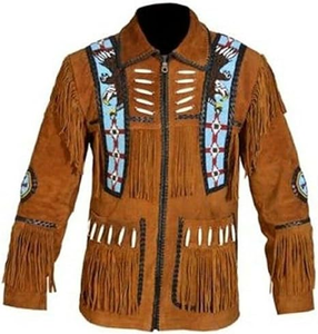 Wholesale Premium Men’s <b>Suede</b> Leather Fringe <b>Jacket</b> Classic Western Style with Handcrafted Tassels Custom Size & Color Option - Product Image 1