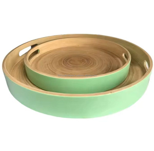 Wholesale Bamboo Serving Tray Modern Design Customizable Colors Handicraft for Home & Restaurant Use - Product Image 2