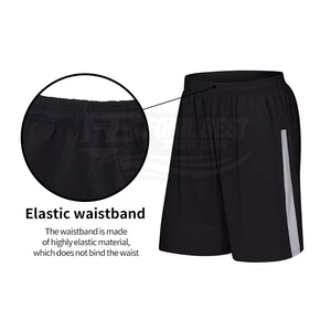 Men's Solid Color Breathable Quick Dry Polyester Knee-Length Bermuda Shorts Drawstring Closure <b>Elastic</b> Waist Casual Outdoor Wear - Product Image 3