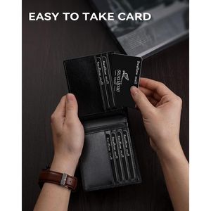 Portefeuille bifold en cuir pour homme avec blocage RFID, 16 emplacements pour cartes et 1 fenêtre pour carte d'identité - Product Image 3