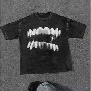 T-shirt Homme Grande Taille 100% Coton Respirant, Conception Vierge, Motif Logo, Lavable, Fabrication Professionnelle, Style Décontracté - Product Image 1