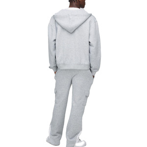 Survêtement cargo zippé personnalisé pour hommes, en molleton épais, style streetwear, sweat-shirt d'hiver OEM, fournisseur en gros - Product Image 2