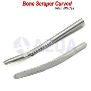 Stainless Steel Dental Bone Scraper Curved with Replaceable Blades Bone Graft Harvesting Instrument for Oral Surgery - Product Image 2