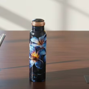 Ensemble de bouteilles de bière en cuivre imprimé, cadeau design, design classique, étanche, grande capacité, compatible lave-vaisselle et micro-ondes, bouchons à poussoir - Product Image 6