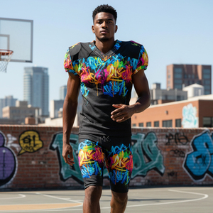 Ensemble complet d'uniformes de football américain personnalisés, graphismes par sublimation, polyester et élasthanne durables, équipement haute performance - Product Image 6