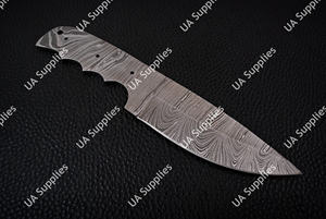 เหล็กดามัสกัสคุณภาพสูง ใบมีดเปล่าขนาด 8 นิ้ว ขายส่ง รับผลิตตามสั่ง (OEM) อุปกรณ์ทำมีดสำหรับล่าสัตว์ ตั้งแคมป์ และครัว - Product Image 4