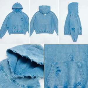 STAR SPEED Sweat-shirts à capuche courts épais effet vieilli, 100% Coton, Coupe Oversize, Unisexe, Décontracté, Vierge pour personnalisation, Vente en gros - Product Image 4
