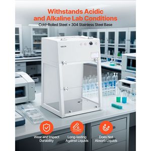 Camera Bianca Portatile ISO Classe 5 con Cappa a Flusso Laminare, Area di Lavoro 20.08 x 20.47 x 23.62 Pollici, Conforme agli Standard per Glove Box da Laboratorio - Product Image 4