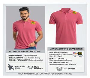 ออกแบบเสื้อโปโลทรงสลิมฟิตแขนสั้นรุ่นใหม่ของคุณเอง แบรนด์ของคุณเอง เสื้อโปโลผู้ชายผ้าโพลีเอสเตอร์ เสื้อยืดโปโลสำหรับเล่นกอล์ฟ ผลิตในบังกลาเทศ - Product Image 1
