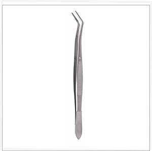 Pinzas Meriam con Punta Angulada Serrada de 16 cm, Pinzas Quirúrgicas Dentales para Algodón, Certificación CE ISO, Base de los Instrumentos Quirúrgicos - Product Image 1