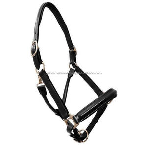 Cabestro de caballo de cuero acolchado hecho a medida de diseño clásico con doble costura y doble corona ajustable con hebilla de latón - Product Image 6