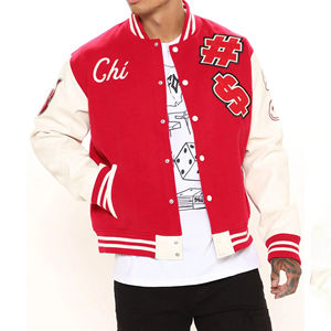 Chaqueta Varsity Personalizada de Alta Calidad con Parche de Chenilla Bordado, Estilo Vintage Hip Hop, Resistente al Viento y Ecológica para Hombre, Béisbol - Product Image 5
