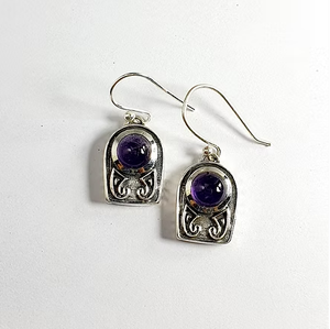 Boucles d'oreilles tendance pour femmes en argent 925 léger avec améthyste naturelle riche, à porter à toute occasion, idéales pour les cadeaux, faciles à porter - Product Image 2