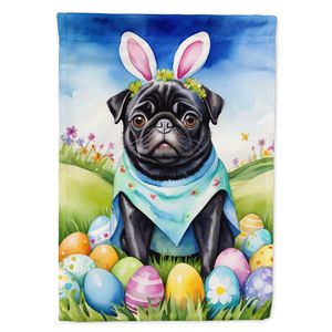 Carlin multicolore Chasse aux œufs de Pâques Drapeau de jardin Boîte aux lettres Bannière décorative de cour pour patio Oeuvre d'art pour parterres de fleurs et pelouse - Product Image 1