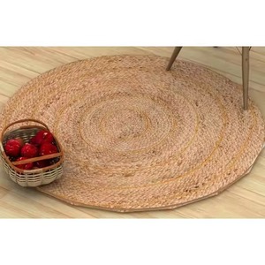 Handmade Rag Rug Hand Braided Jute Multi Color Woven Rugs Area Rugs Floor <b>Mat</b> Carpet Style Eco Friendly Flat Pile Living Room - Product Image 3