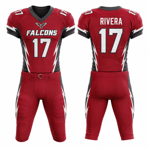 Uniforme de football américain imprimé sur toute la surface, qualité supérieure, sur mesure, broderie personnalisée, impression, personnalisation, illustration - Product Image 1
