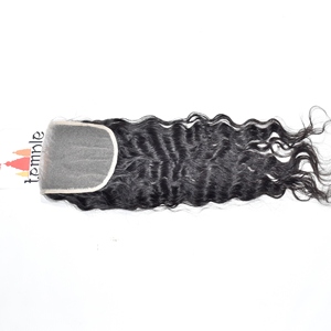 Extensions de cheveux humains naturels 100% vierges indiens, cuticules alignées, non traitées, double trame, Deep Wave, avec closure 5*5, vente en gros - Product Image 4