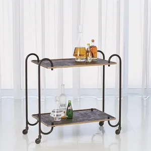 Luxury Handmade Metal Interior Decoration Cart with Designer Appearance Premium Wheels Multi Functional StorageLuxury Handmade - Product Image 2