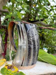 Mug en corne de buffle éco-responsable fait main sur mesure |   Accessoire décoratif de collection de forme naturelle - Thème animal - Product Image 3