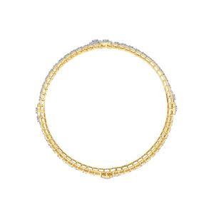 Bracelet jonc circulaire multi-rangs en or jaune avec diamants de laboratoire - Product Image 1