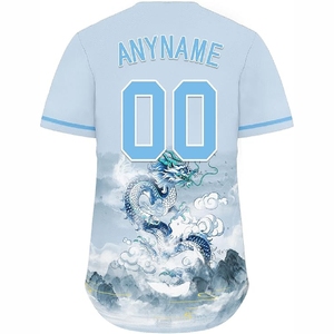 Maillot de baseball personnalisé par sublimation pour hommes et jeunes, respirant, anti-humidité, uniforme d'équipe à boutons - Product Image 3