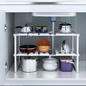 Organizzatore Sottopensile a 2 Livelli, Mensola da Cucina Espandibile con Portaoggetti per Lavello, Soluzione di Stoccaggio per un Utilizzo Efficiente dello Spazio - Product Image 3