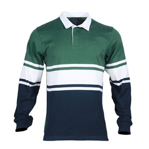 Maillot de rugby personnalisé à manches longues avec logo imprimé et broderie, rayures en coton 320gsm/350gsm, tricot lourd, pour les anciens élèves - Product Image 5