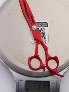 Kit de ciseaux de barbier professionnels en acier inoxydable avec poignées en caoutchouc, pour droitiers, 28 dents, pour la coiffure à domicile ou en salon - Product Image 6