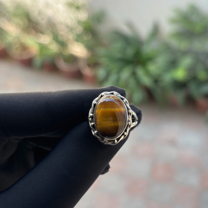 <b>Tiger</b> <b>Eye</b> Gemstone Natural Gemstone Handmade <b>Ring</b> Simple Solid 925 Sterling Silver Jewelry Sterling Silver 925 Stamped <b>Ring</b> - Product Image 1