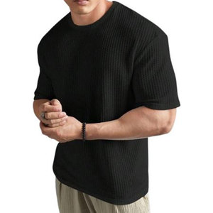 T-shirt gaufré pour homme le plus vendu – Mélange de coton doux, manches courtes, décontracté, pour le quotidien, coupe confortable, tissu respirant, style tendance - Product Image 1