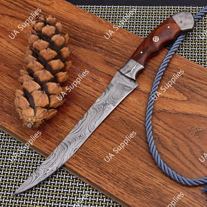 Cuchillo de Filetear de Acero de Damasco Forjado a Mano de Calidad Superior con Espiga Completa - 7 Pulgadas, Mango de Madera de Palisandro, Ecológico, Duradero y Ajustable - Product Image 6