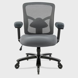 Sedia da Ufficio Ergonomica in Rete, Capacità 180 kg, Sedia da Scrivania per Persone Alte e Robuste, con Supporto Lombare Regolabile, Schienale Alto, Seduta Larga e Braccioli - Product Image 4